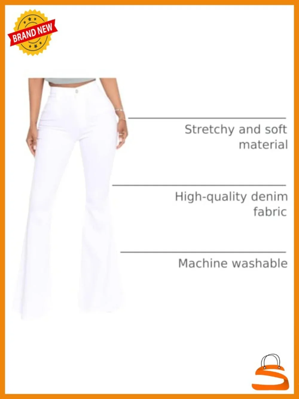 High Waisted Flare Ripped Bell Bottom Jeans Stretchy Denim Pants
